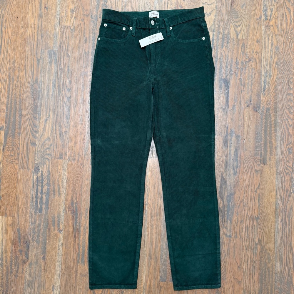 J. Crew Dark Spruce Corduroy Straight Leg Pants